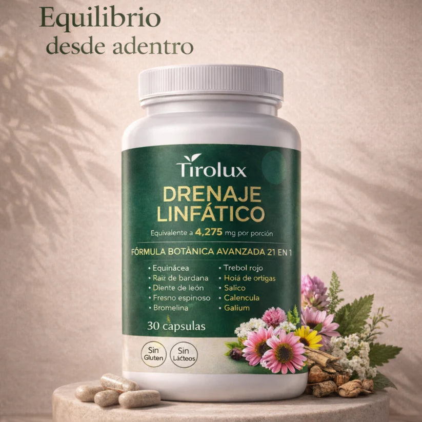 CAPSULAS NATURALES PARA EL DRENAJE LINFATICO - REDUCCION DE LA HINCHAZON, MAYOR ENERGIA Y LUMINOSIDAD GENERAL