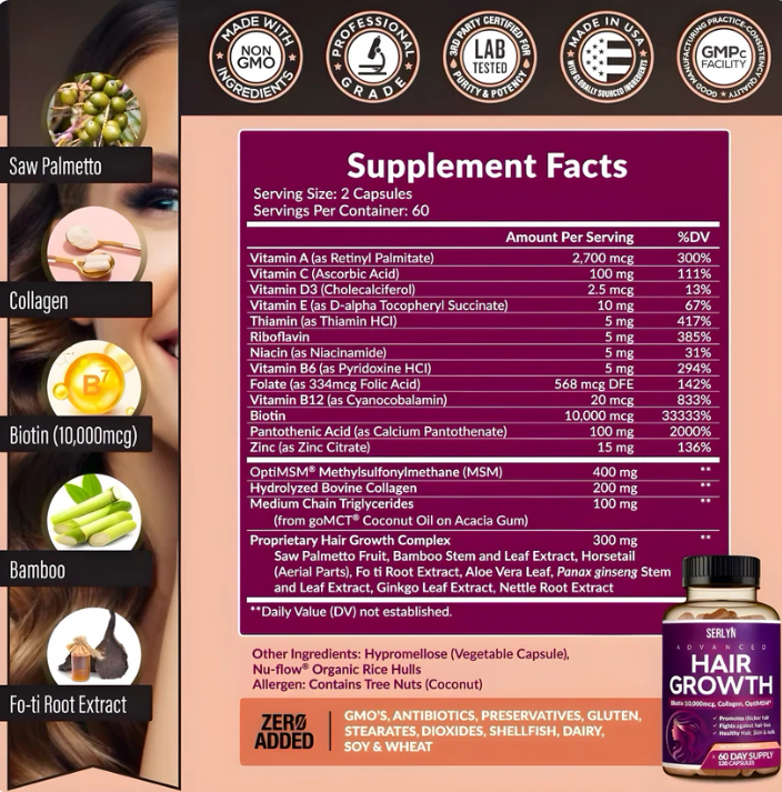 HAIR GROWN (60 CAP)- RESTAURA TU SALUD CAPILAR