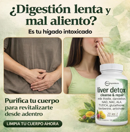 LIVER DETOX-LIMPIEZA PROFUNDA PARA EL HÍGADO GRASO, MEJORAR LA DIGESTIÓN Y MAL ALIENTO