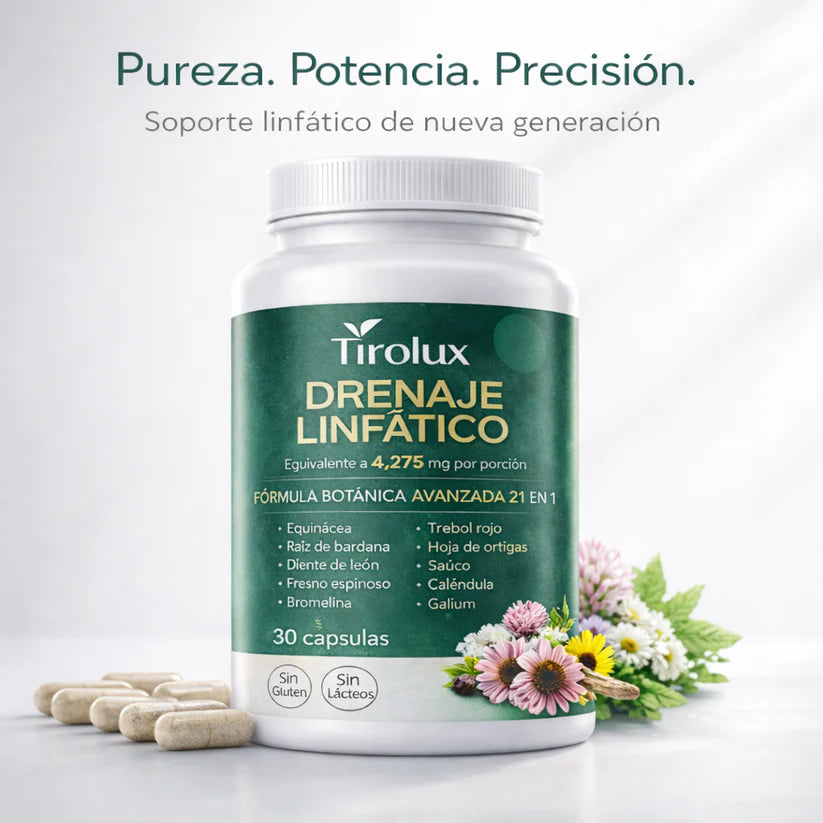 CAPSULAS NATURALES PARA EL DRENAJE LINFATICO - REDUCCION DE LA HINCHAZON, MAYOR ENERGIA Y LUMINOSIDAD GENERAL