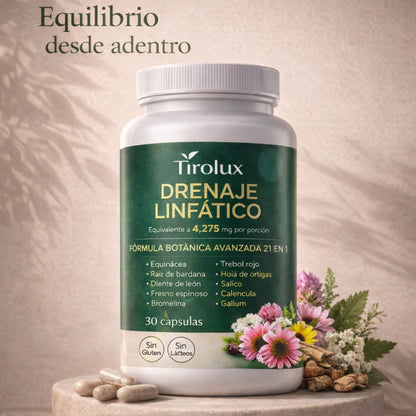 CAPSULAS NATURALES PARA EL DRENAJE LINFATICO - REDUCCION DE LA HINCHAZON, MAYOR ENERGIA Y LUMINOSIDAD GENERAL