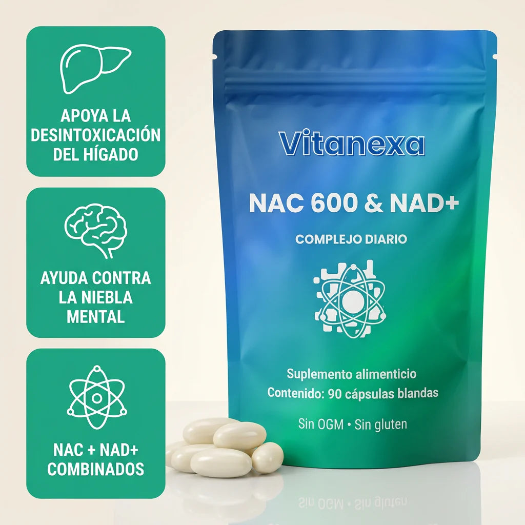 Complejo diario NAC600 + NAD-APOYA A LA DESINTOXICACIÓN DEL HÍGADO