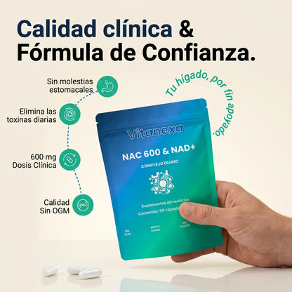 Complejo diario NAC600 + NAD-APOYA A LA DESINTOXICACIÓN DEL HÍGADO