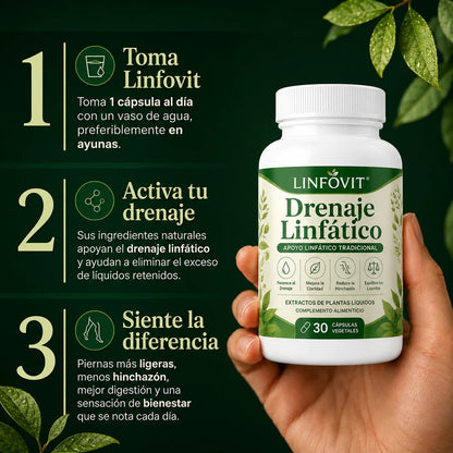 CAPSULAS NATURALES PARA EL DRENAJE LINFATICO - REDUCCION DE LA HINCHAZON, MAYOR ENERGIA Y LUMINOSIDAD GENERAL